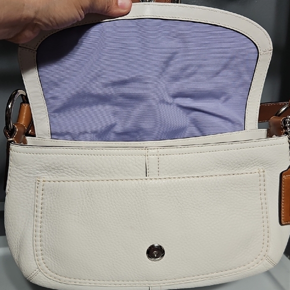 COACH NWOT SOHO  White and Tan Leather Shoulder Bag - Picture 11 of 16